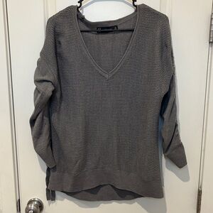 New York & Company Charcoal V-Neck Sweater